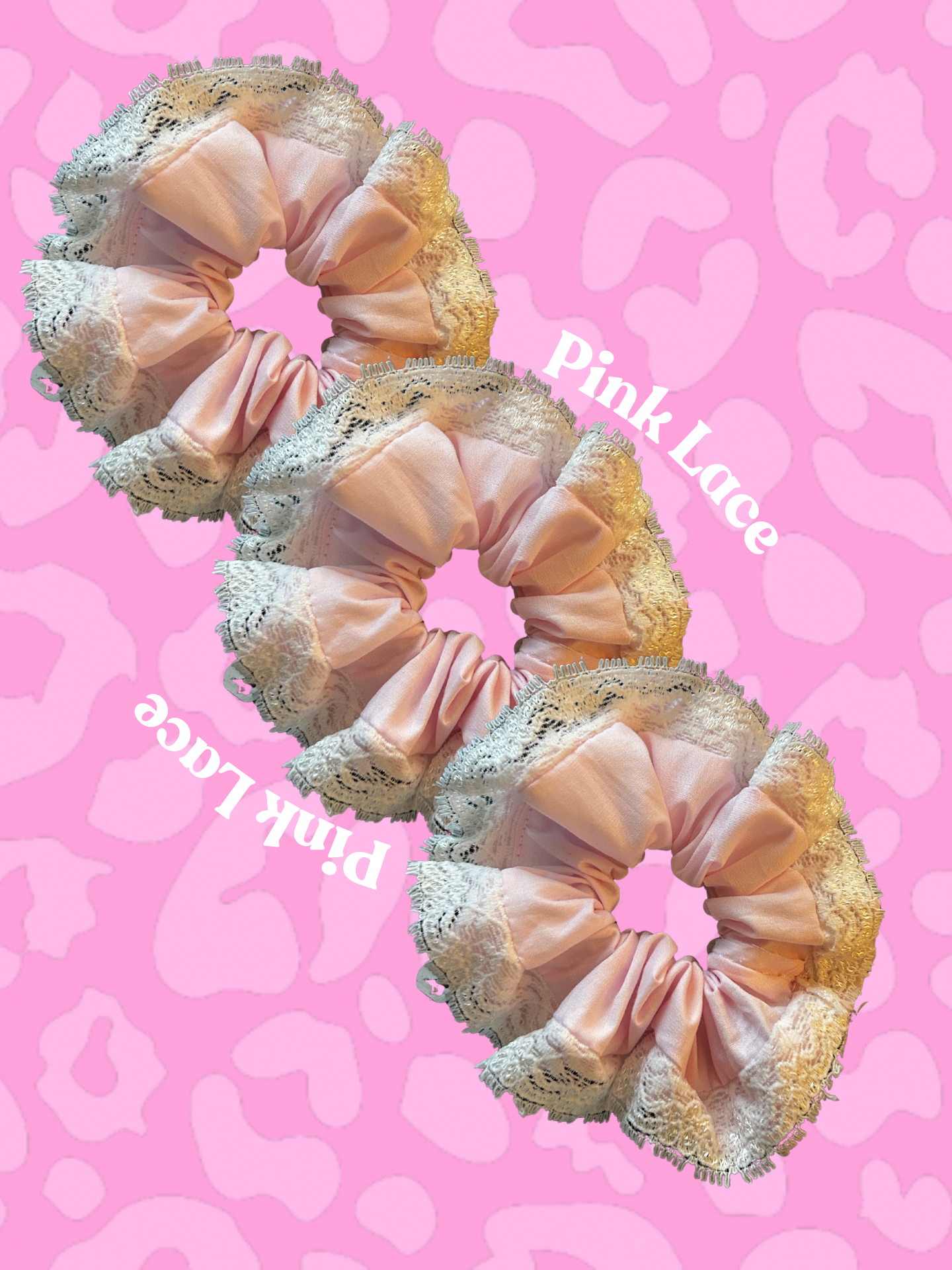 Pink Lace Scrunchie