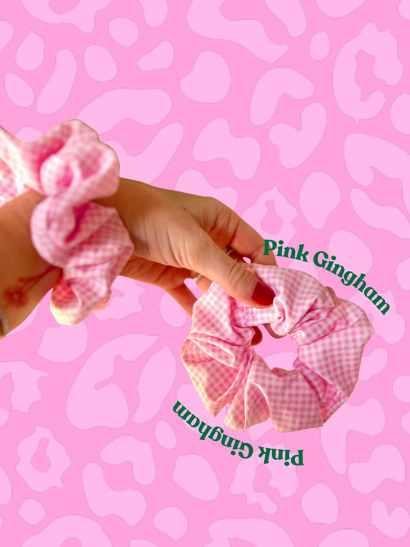 Pink Gingham Scrunchie